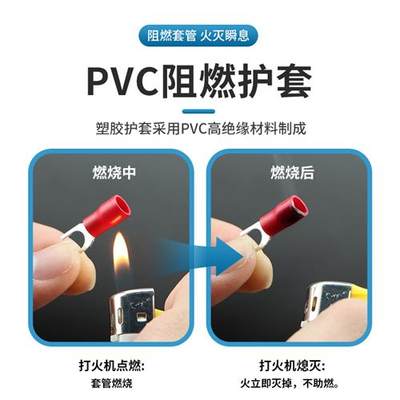 SV1.25-3欧式叉型预绝缘接线端子Y形U型M冷压接线鼻子线耳铜端头