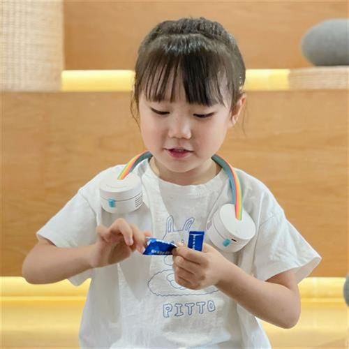 zoyzoii挂脖小风扇便携式无叶超静音懒人儿童学生迷你充电风扇