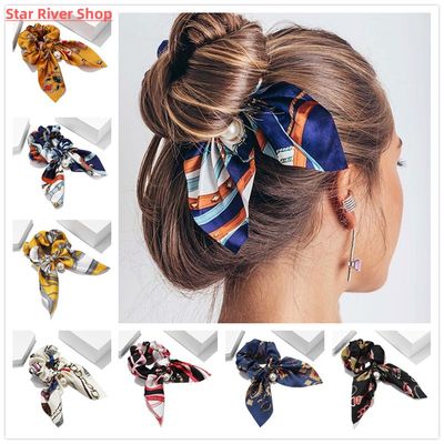 推荐New Chiffon Bowknot Elastic Hair Bands For Women Girls S