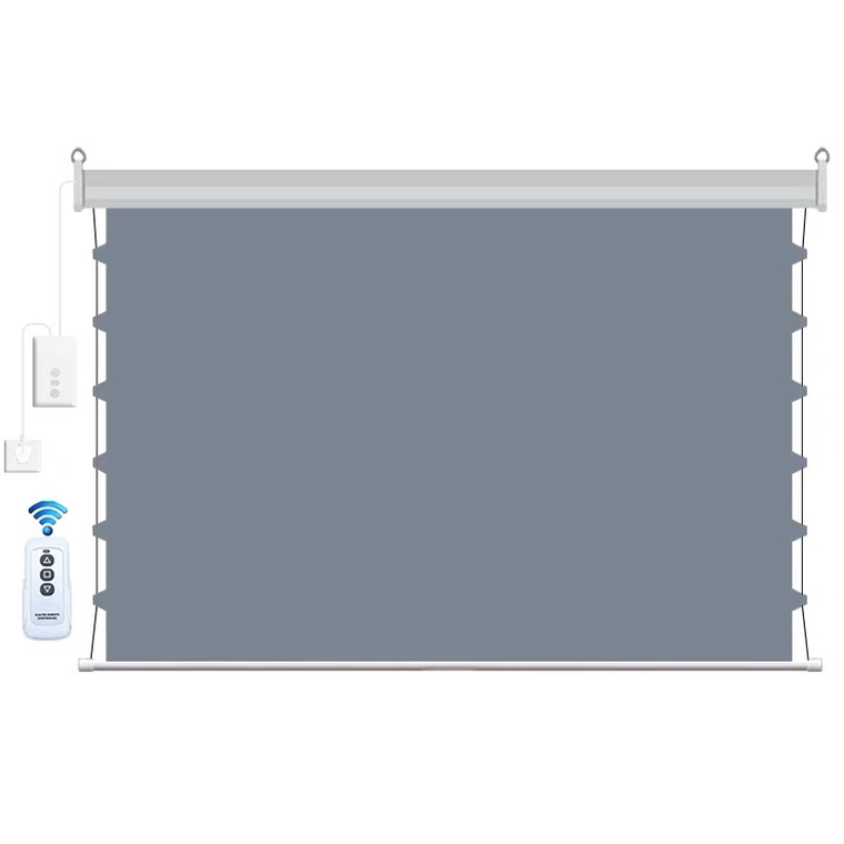 隐藏嵌入式天花板幕布高清抗光投影仪吊顶电动拉线家用遥控升降幕