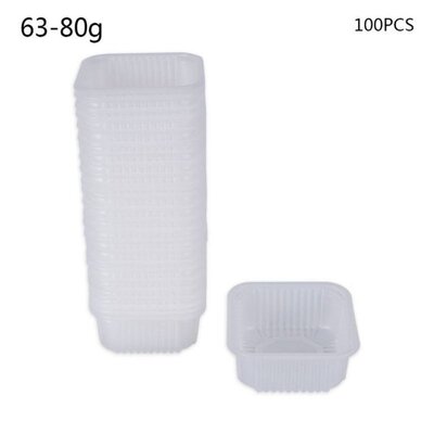 现货100pcs 50/63-80/100g Square Moon Cake Trays MooWncake Pa