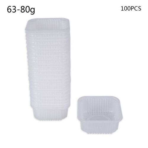 现货100pcs 50/63-80/100g Square Moon Cake Trays MooWncake Pa