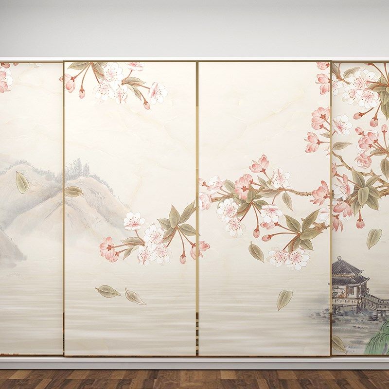中式推拉门衣柜贴纸柜子柜门翻新改造玻璃移门自粘贴膜遮丑装饰画,家居饰品,软装墙贴,淘宝优惠券,粉丝福利购,淘宝优惠卷