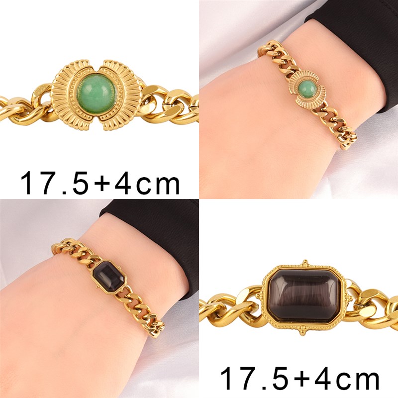 极速Vintage Stainless Steel Bracelet for Women Turquoise Pen