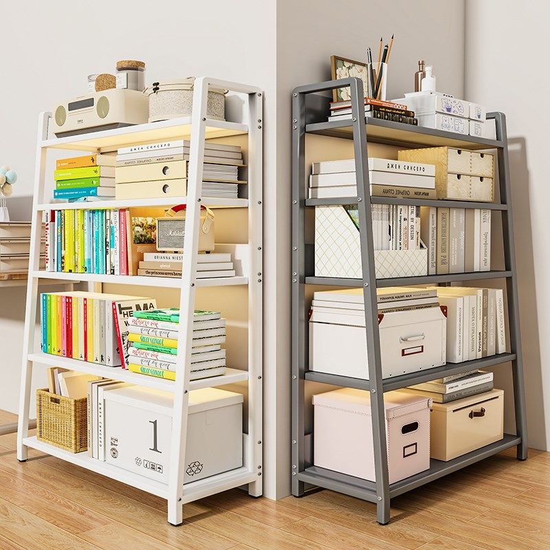 简易书架置物架多层书柜落地储物架卧室铁艺客厅收纳展示梯形架子,住宅家具,书架,淘宝优惠券,粉丝福利购,淘宝优惠卷