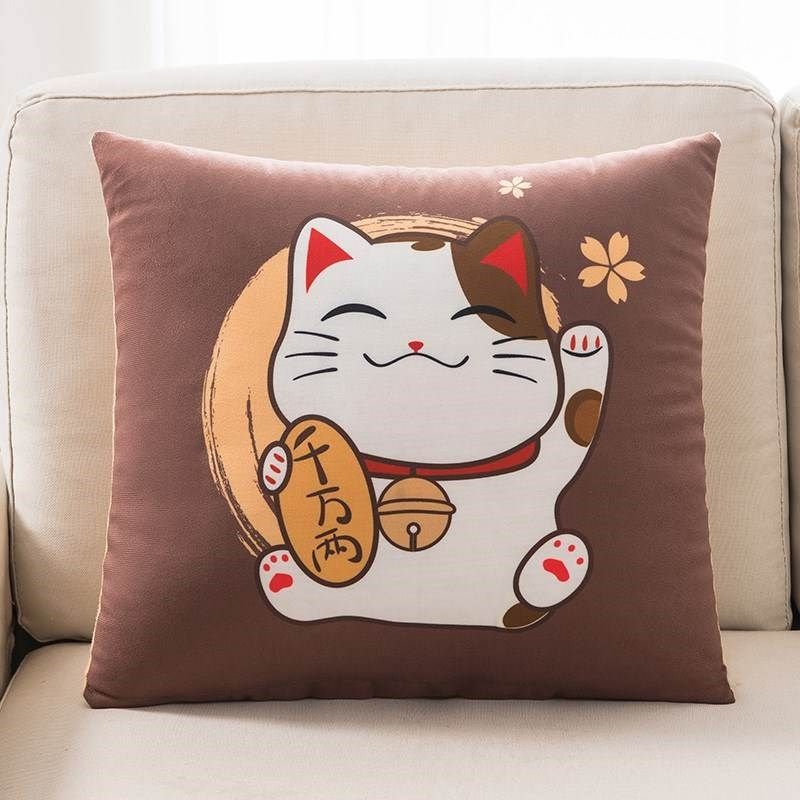 可爱卡通抱枕沙发靠垫办公室床头靠背汽车靠枕正方形抱枕套不含芯