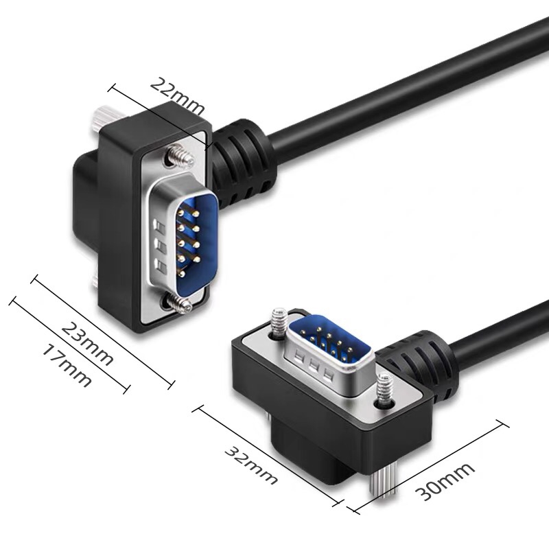 DB9串口线弯头RS232连接线公对C公对母对母9针COM口线直连交叉48-封面