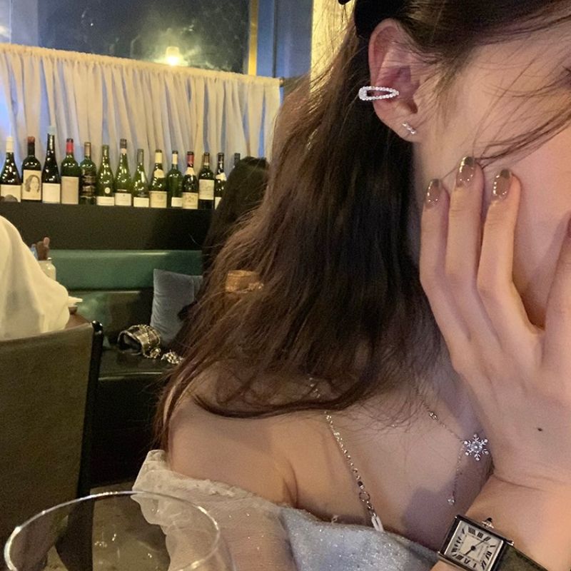 新品简约锆石耳骨夹女个性时尚气质无耳洞耳夹小S众设计感高级耳