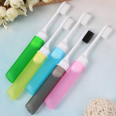 推荐1pc Portable Foldable Folding Toothbrush Plastic Durable