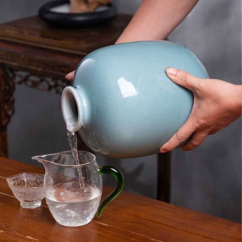 德国陶瓷瓶5斤装家用密封小酒坛酒具酒壶景德镇窖藏白酒空瓶酒罐