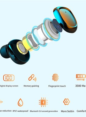 INSMA AirBuds with QI Charging Case Mini  TWS Bluetooth 5.0