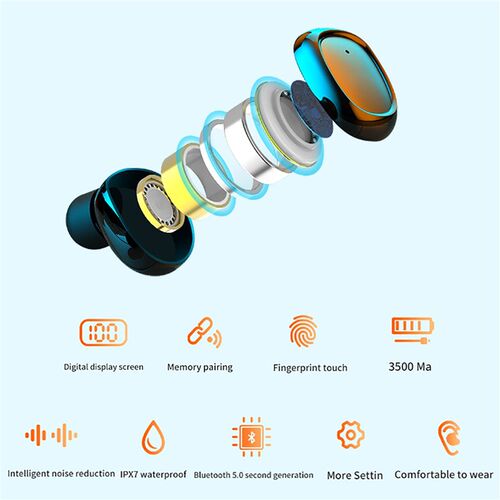 INSMA AirBuds with QI Charging Case Mini  TWS Bluetooth 5.0