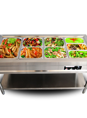商用立式快餐保温台保温售饭台食堂保温菜台不锈钢快餐车打菜台