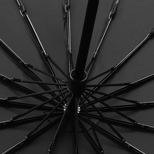 实木手柄16骨三折雨伞手动开收男士黑胶太阳伞晴雨两用遮阳伞定制
