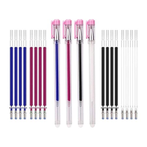 4PCS Heat Erasable Fabric Marker Pens Set with 20PCS Refills
