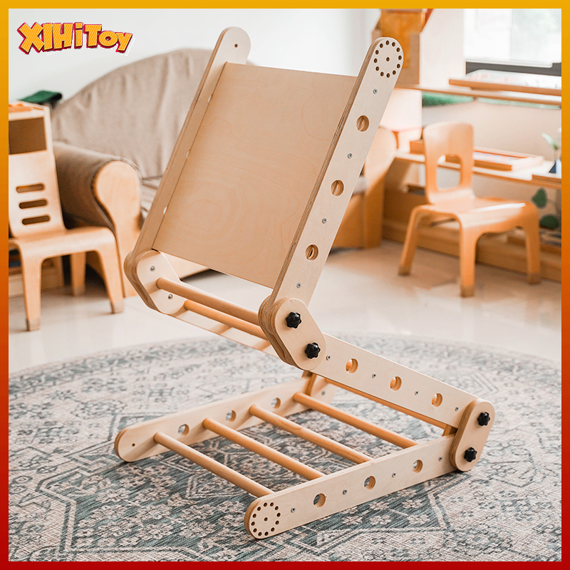 儿童攀爬架实木家用小型室内滑滑梯组合宝宝感统训练折叠桌椅画架