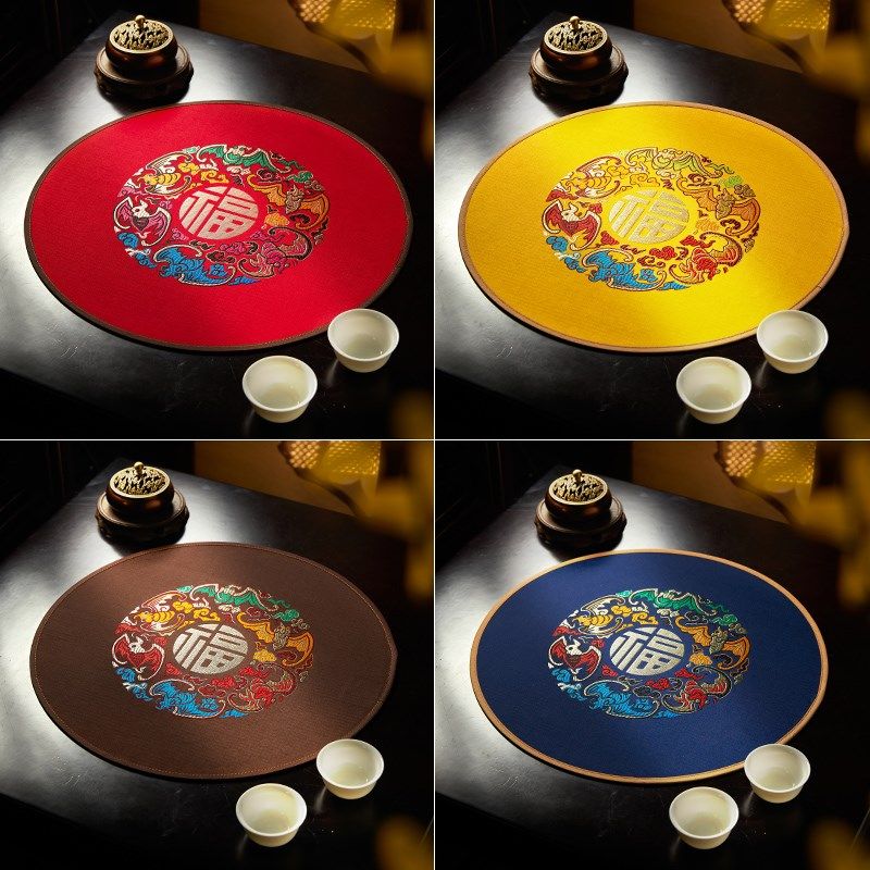 新中式餐垫中国风桌旗圆形布艺防烫隔热垫茶杯垫家用花瓶垫定制,居家布艺,餐垫,淘宝优惠券,粉丝福利购,淘宝优惠卷