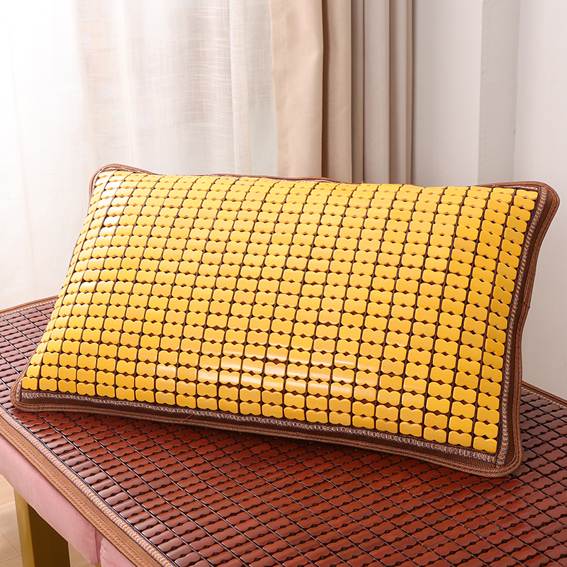 夏季麻将凉席枕套碳化竹席v凉枕布筋蕾丝枕垫夏天全竹单人简约枕