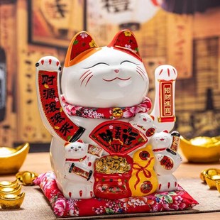 生意兴隆摇手招财猫摆件财源滚滚开业乔迁礼品前台收银台聚财摆件