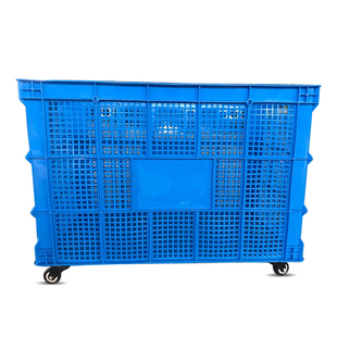 塑料框筐长方形大号带轮子加厚镂空快递框子收纳周转筐服装厂用筐