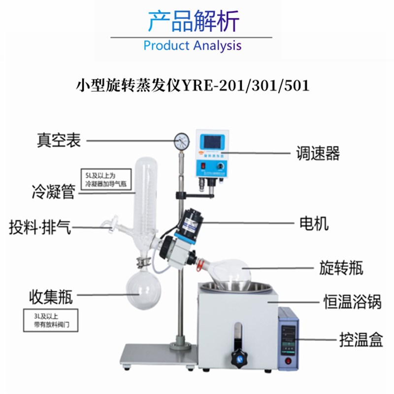 网红新小型旋转蒸发器旋转蒸发仪YER-201D旋转瓶真空蒸发仪