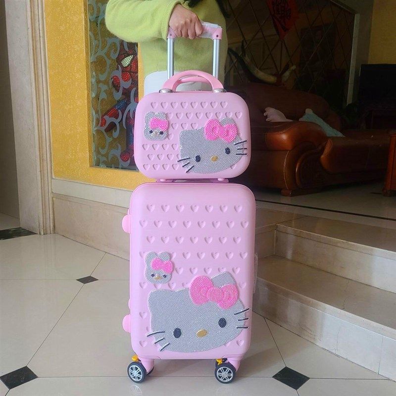 儿童猫咪行李箱20寸子母旅行箱少女心粉色贴钻拉杆箱学生登机箱,箱包皮具/热销女包/男包,手拿包,淘宝优惠券,粉丝福利购,淘宝优惠卷