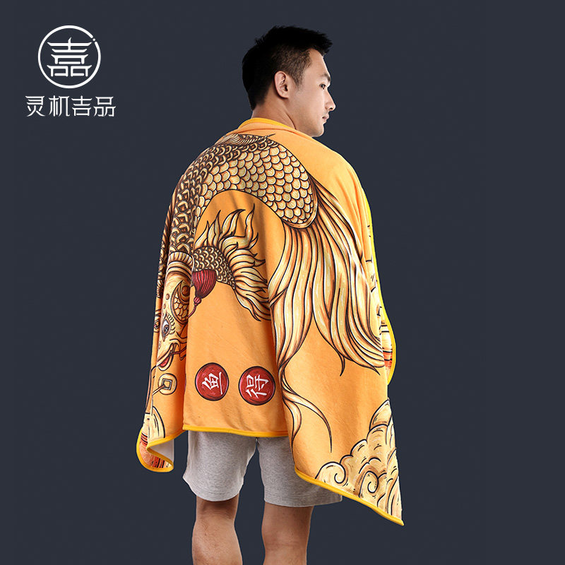 灵机生活馆国潮中国风游泳浴巾吸水速干不掉毛旅行沙滩巾文创,居家布艺,浴巾,淘宝优惠券,粉丝福利购,淘宝优惠卷