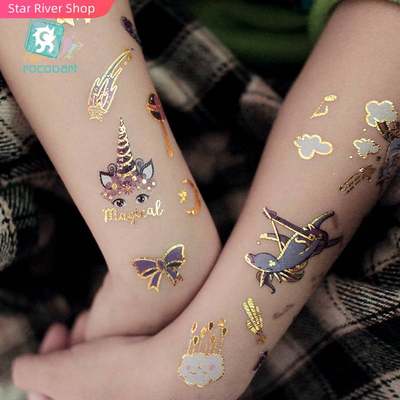 推荐Rocooart Unicorn Tattoo Face Temporary Tattoo Child Tatt