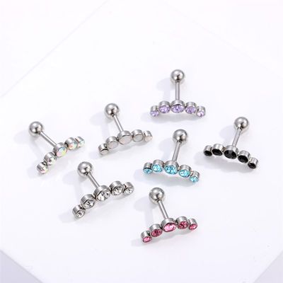 推荐New2PCS Cartilage Helix Tragus Stud Earrings Ear Nail St