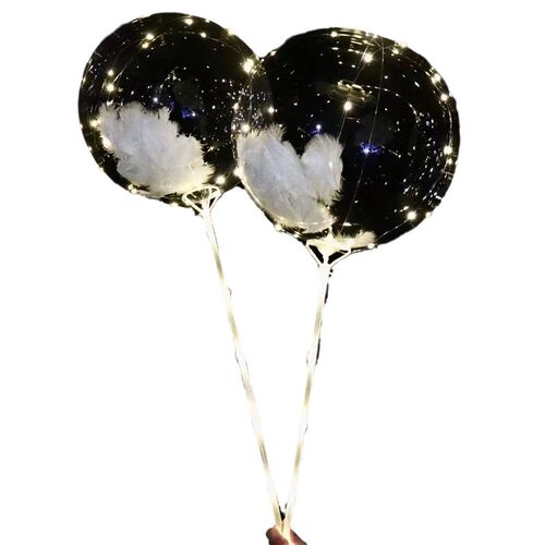网红透明飘空气h球羽毛波波球生日订婚宴婚礼婚庆结婚房间布置装