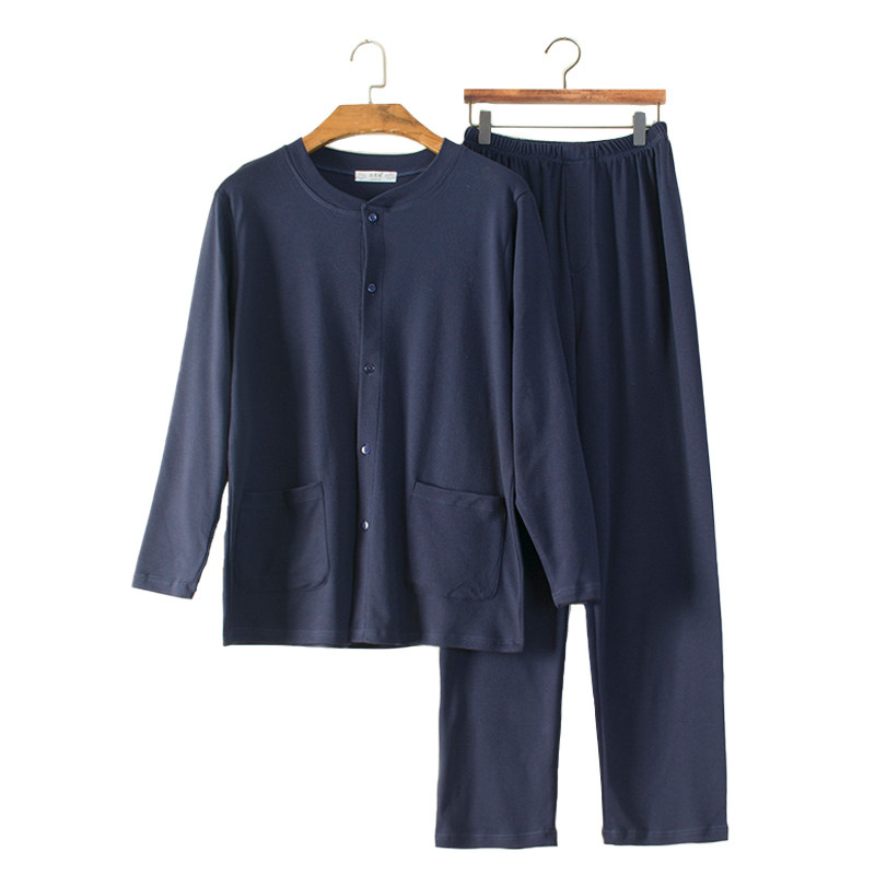 睡衣男士老人长袖长裤开衫家居服中年爸爸秋冬款圆领纽扣套装,女士内衣/男士内衣/家居服,睡衣/家居服套装,淘宝优惠券,粉丝福利购,淘宝优惠卷