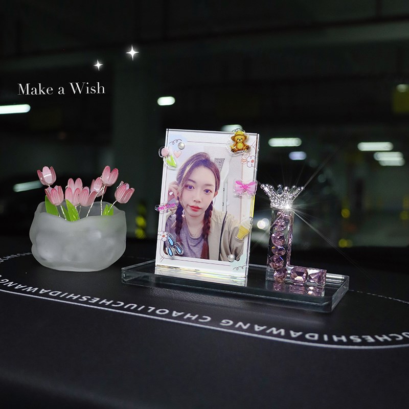 diy汽车摆件定制字母照片车载情侣纪念饰品车载摆台装饰礼物