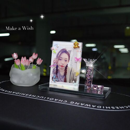 diy汽车摆件定制字母照片车载情侣纪念饰品车载摆台装饰礼物