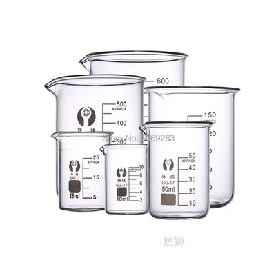 High-quality 1set Lab Borosilicate GLass beaker all sizes ch