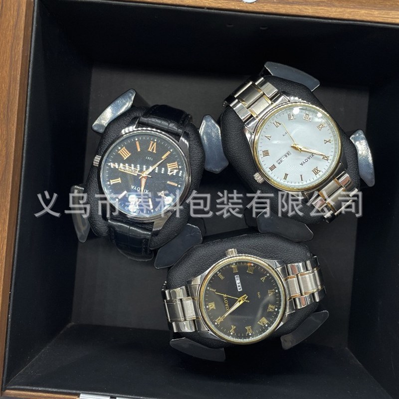 现货黑胡桃纹木质3表位自动摇表器电动机械V手表上链马达表