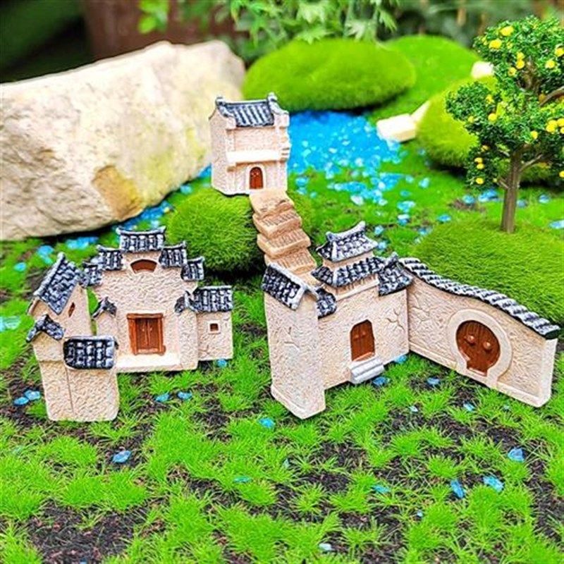 江南中式徽派房屋模型建筑房子微景观小摆件盆景鱼缸假山造景装饰,家居饰品,装饰摆件,淘宝优惠券,粉丝福利购,淘宝优惠卷