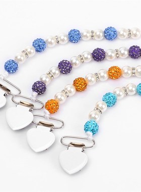 2020 Baby Pacifier  Chain Infant Nipple Holder Wooden Beaded