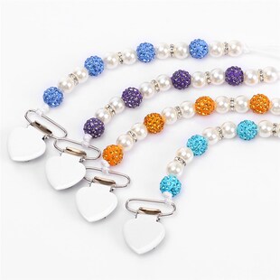 2020 Baby Pacifier  Chain Infant Nipple Holder Wooden Beaded