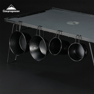 柯曼重叠收纳携带野营户外野炊吃饭碗 不锈钢黑色镀钛大号雪拉碗