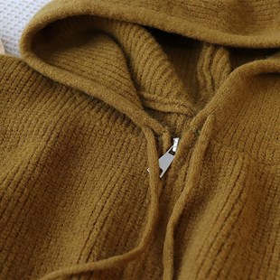 连帽针织马甲外套女春秋外穿短款毛衣坎肩宽松毛线背心百搭开衫