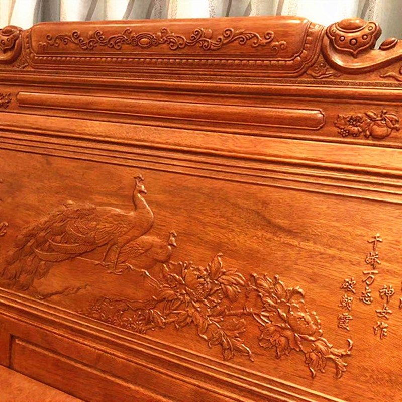 红木家具典中式实木1.5米1.8米双人红木床金花梨木卧室家具实木床