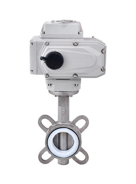 304电动全不锈钢对夹式蝶阀D971X-16P电动四氟软密封调节阀DN5065