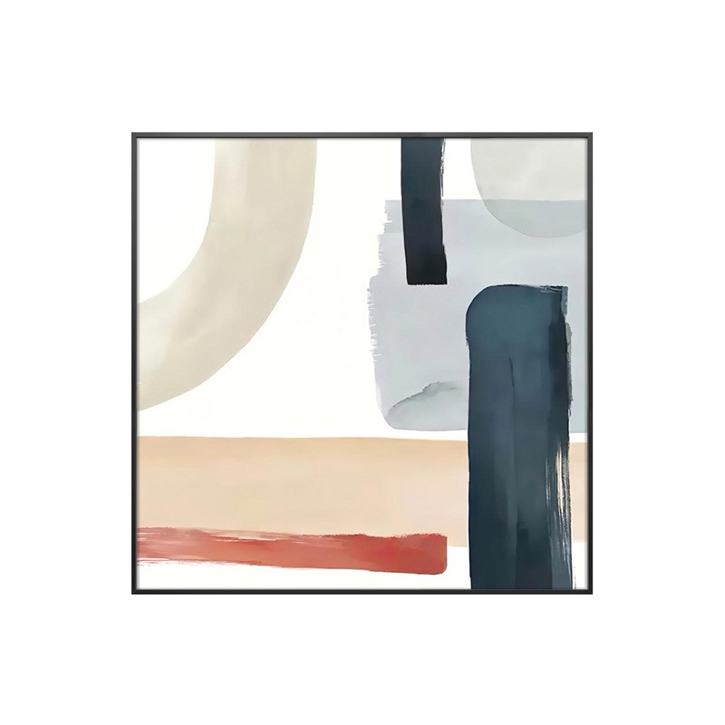 正方形装饰画抽象画色块几何艺术画沙发客厅背景画餐厅简约现代画图片