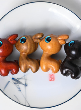 保真速发货源檀木鹿小鹿diy动A物卡通车钥匙扣配饰挂件食梦鹿吊坠