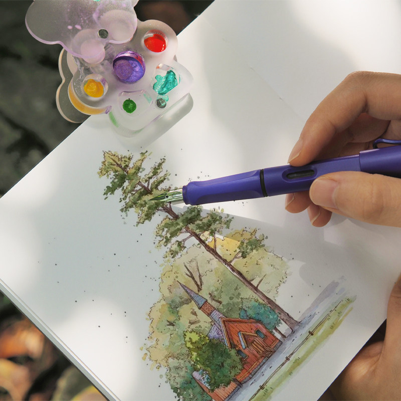 诗色sketchbook200g纯棉浆水彩方本美m术生儿童便携平摊空白速写