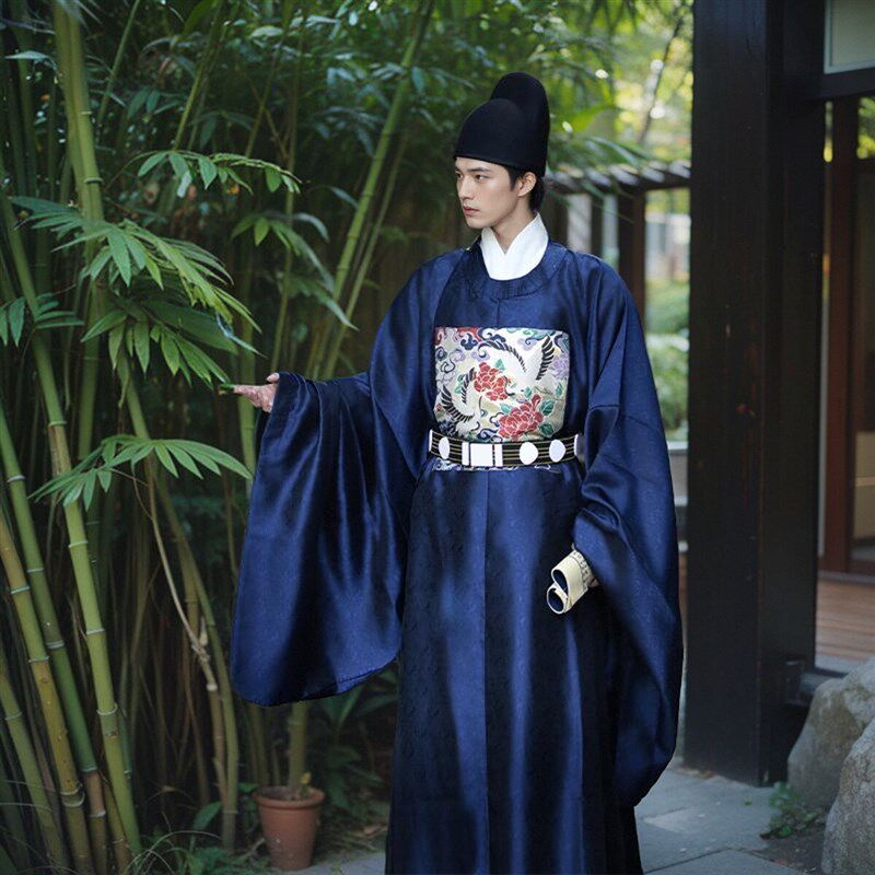 圆领袍明制大臣丞相宰仙鹤一品官服少爷服中国风长袍中式婚服新郎