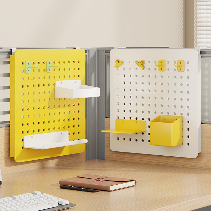 桌面洞洞板置物架免打孔屏风悬挂隔板办公室改造女生工位神器