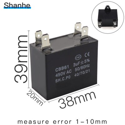 450V Motor Run Capacitor Fan Ceiling exhaust CBB61 1uF 1.5uF