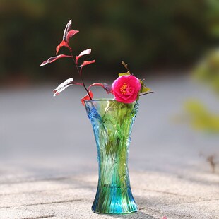 兰花琉璃花瓶摆件居家客厅桌面卧室装饰插花朋友乔迁商铺开业送礼
