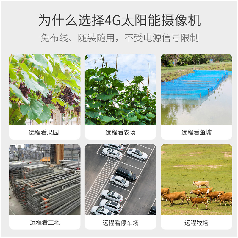 太阳能摄像头监控夜视全彩360度无死角家用室外手机远程无网络4g